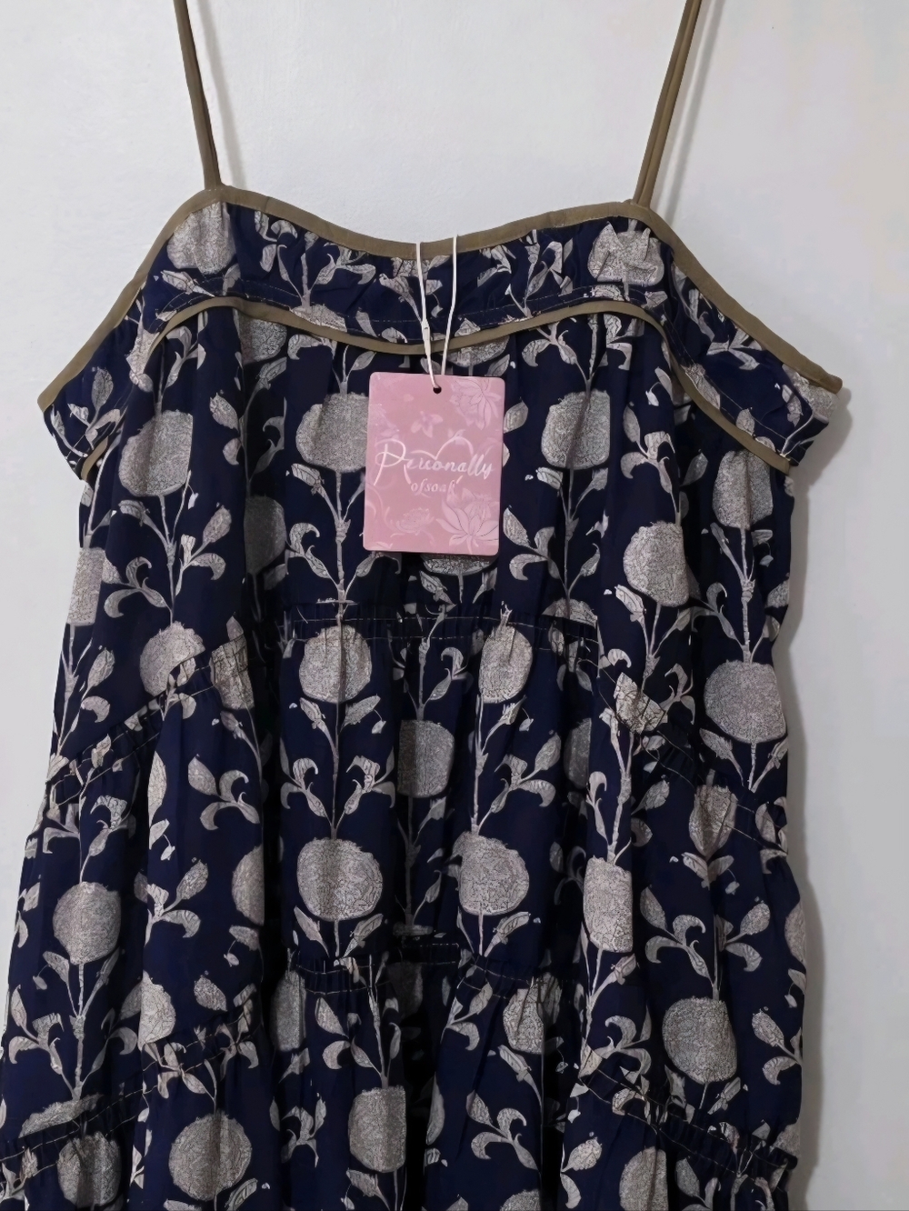 NWT Ofsoak Floral Breathable 100% Cotton Babydoll Sundress Boho Cool Sz Small